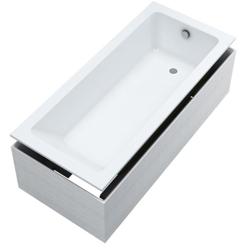 wanna akrylowa Standard Plus Praia SET 150x75x57 cm, prostokątna z nośnikiem