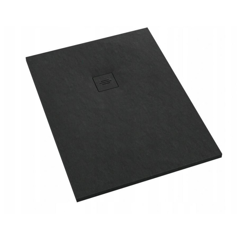 Brodzik prostokątny kompozytowy Schedline PROTOS Black Stone 80x70