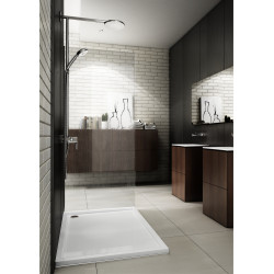 Schedline Brodzik kompozytowy Stabilsound Plus® Estima 70x120x4,5 cm, prostokątny z odpływem na krótszym boku, Gwarancja 15 lat