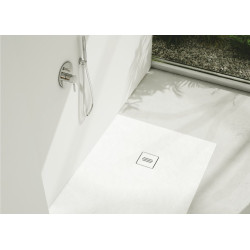 Schedline Brodzik kompozytowy Stabilsound Plus® Estima 80x140x4,5 cm, prostokątny z odpływem na krótszym boku, Gwarancja 15 lat