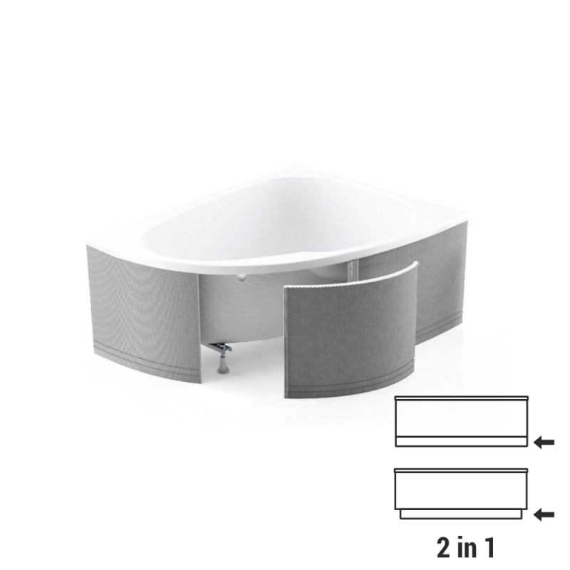 Obudowa uniwersalna do wanien prostokątnych (max 200x100x60 cm) i półokrągłych (max 290x60 cm)