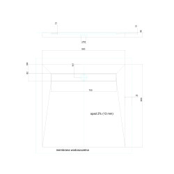 Brodzik podpytkowy Stabilsound Plus® Esco-Line 90x90x5/12,5 cm, kwadratowy