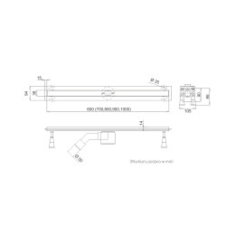 Odpływ liniowy Slight Line Black 100x3,5x9,5 cm z maskownicą Slight-Plate Black