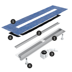 Odpływ liniowy Slight Line 80x3,5x9,5 cm z maskownicą Slight-Plate