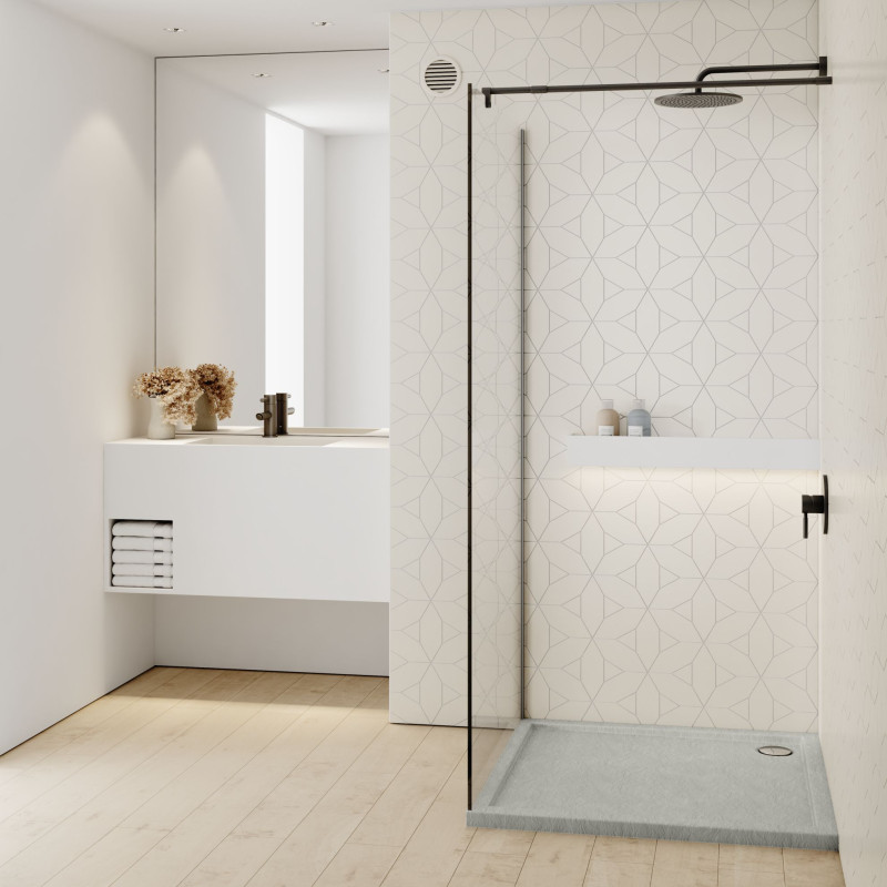 Schedline Brodzik akrylowy Sharper Cement Stone 80x80x4,5 cm, kwadratowy, Gwarancja 7 lat