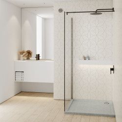 Schedline Brodzik akrylowy Sharper Cement Stone 90x90x4,5 cm, kwadratowy, Gwarancja 7 lat