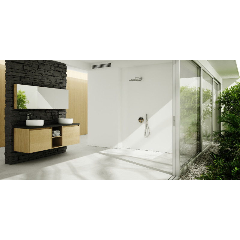 Schedline Brodzik kompozytowy Stabilsound Plus® Protos Grey Stone 80x160x4 cm, prostokątny, Gwarancja 15 lat