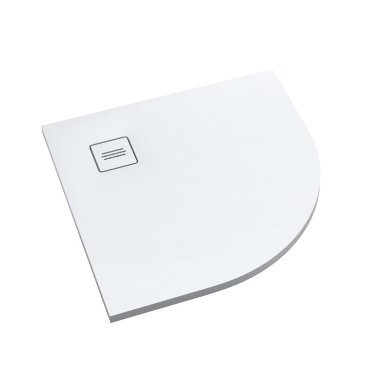 Schedline Brodzik kompozytowy Stabilsound Plus® Protos Smooth White 90x90x3,5 cm R55, półokrągły, Gwarancja 15 lat