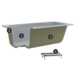 wanna akrylowa Stabilsound Plus® Vella 2.0 190x90x57 cm, prostokątna ze stelażem