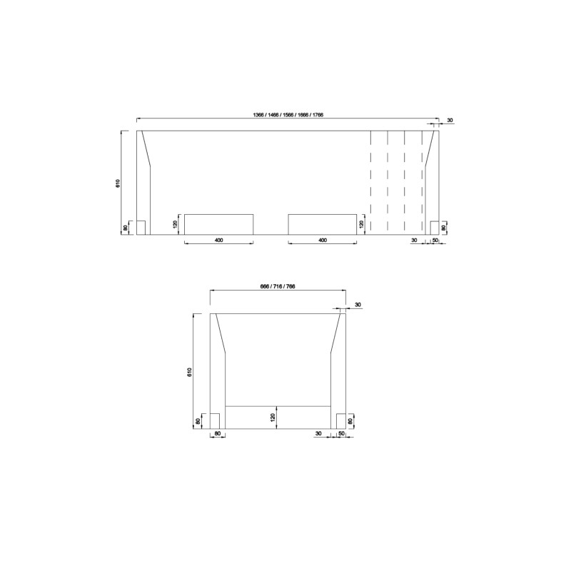 Nośnik Stabilsound Plus® Sonaria 140-180x70-80x61 cm, prostokątny