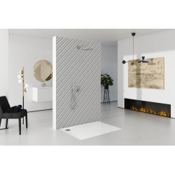 Schedline Brodzik kompozytowy Stabilsound Plus® Libra White Stone 70x80x3 cm, prostokątny, Gwarancja 15 lat