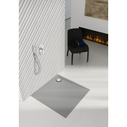 Schedline Brodzik kompozytowy Stabilsound Plus® Libra Cement Stone 80x80x3 cm, kwadratowy, Gwarancja 15 lat