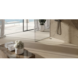 Schedline Brodzik kompozytowy Stabilsound Plus® Libra Cashmere Stone 80x80x3 cm R55, półokrągły, Gwarancja 15 lat