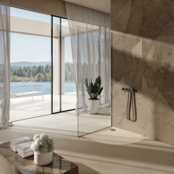 Schedline Brodzik kompozytowy Stabilsound Plus® Libra Cashmere Stone 90x90x3 cm R55, półokrągły, Gwarancja 15 lat