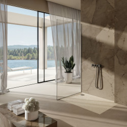 Schedline Brodzik kompozytowy Stabilsound Plus® Libra Cashmere Stone 80x90x3 cm, prostokątny, Gwarancja 15 lat