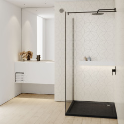 Schedline Brodzik akrylowy Sharper Black Stone 80x80x4,5 cm, kwadratowy, Gwarancja 7 lat