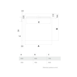 Brodzik podpytkowy Stabilsound Plus® 80x80x5/12,5 cm, kwadratowy z maskownicą Slight-Plate