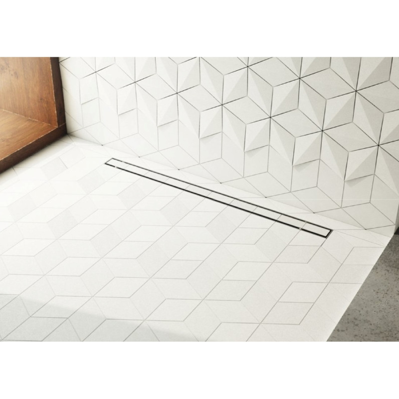 Brodzik podpytkowy Stabilsound Plus® 80x80x5/12,5 cm, kwadratowy z maskownicą Slight-Steel