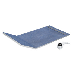 Brodzik podpytkowy Stabilsound Plus® 130+50x90x5/12,5 cm, prostokątny z maskownicą Slight-Stamp