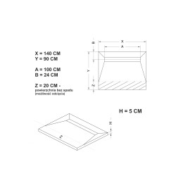 Brodzik podpytkowy Stabilsound Plus® Esco-Line 70x140x5/12,5 cm, prostokątny