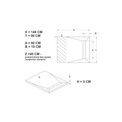Brodzik podpytkowy Stabilsound Plus® 90x100x5/12,5 cm, prostokątny