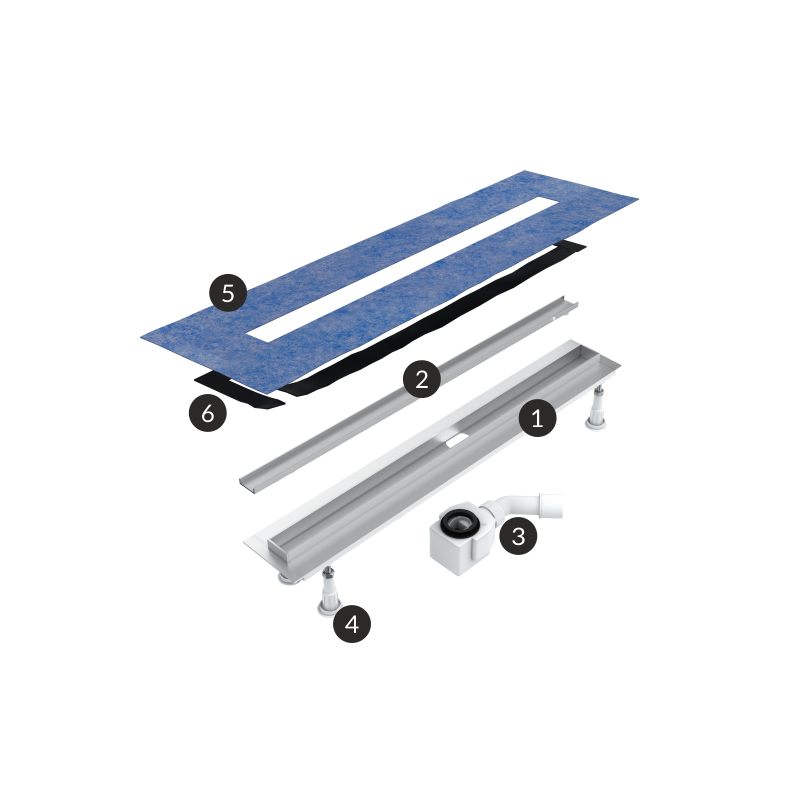 Odpływ liniowy Slight Line Low 100x3,5x6,5 cm z maskownicą Slight-Steel