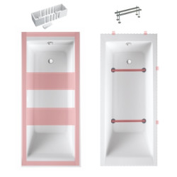 wanna akrylowa Stabilsound Plus® Celestia SET 180x80x57 cm, prostokątna z nośnikiem