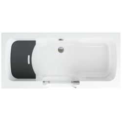 Polimat OVI Wanna 160x75 Akrylowa z białą obudową w zestawie z syfonem i nóżkami Drzwi prawostronne