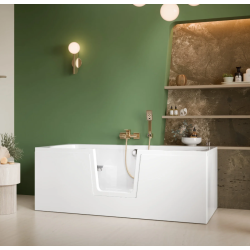 Wanna z drzwiami dla osób starszych Polimat OVI 160x75 lewa + panel przedni