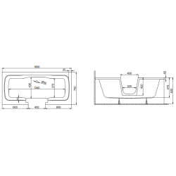 Wanna z drzwiami dla osób starszych Polimat OVI 160x75 lewa + panel przedni