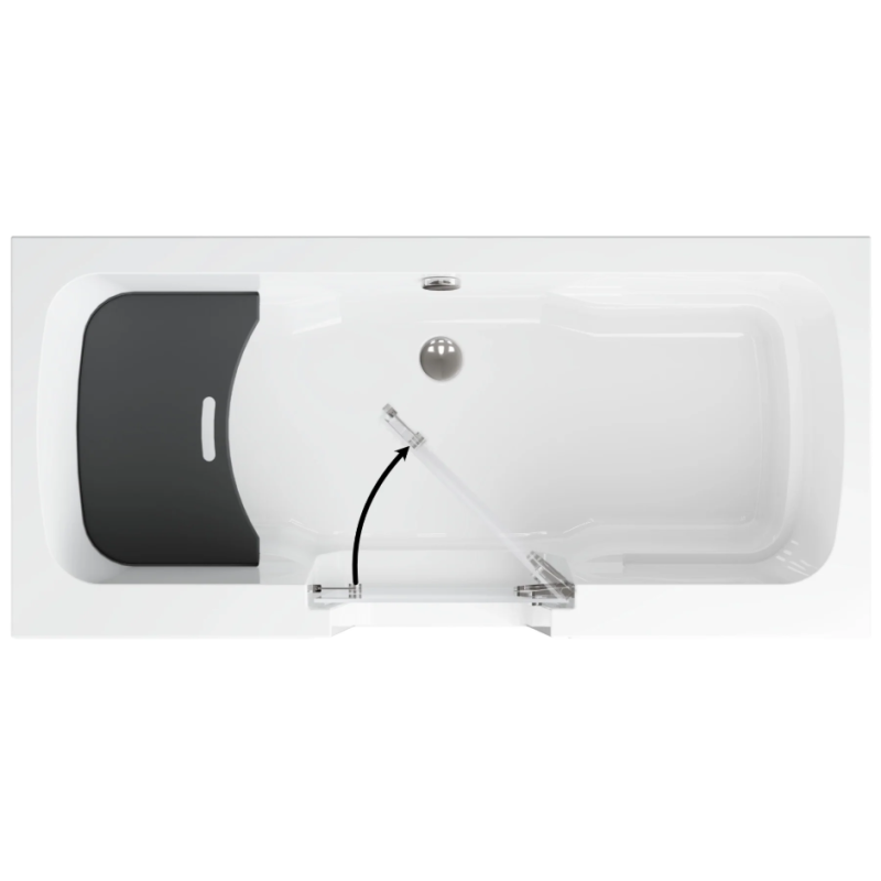 Wanna z drzwiami dla osób starszych Polimat OVI 160x75 prawa panel przedni