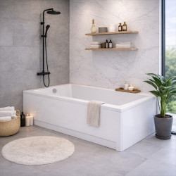 Cersanit Wanna Prostokątna Balinea 180X80 z białą Obudową i Syfonem