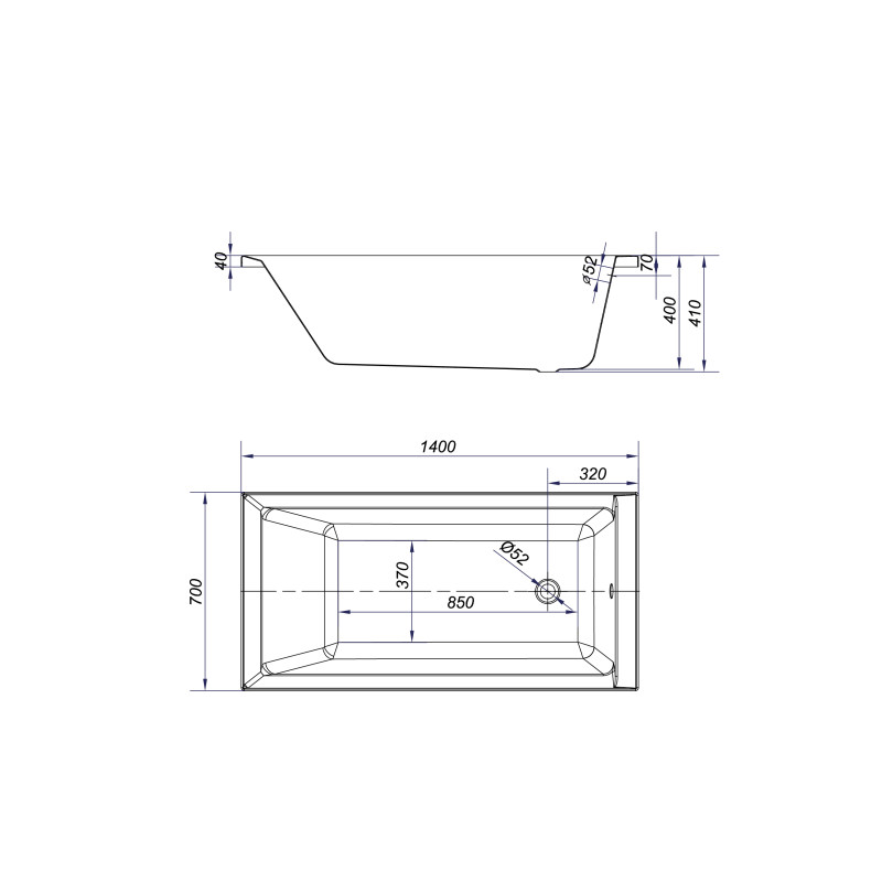 Cersanit Wanna Prostokątna Balinea 180X80 z Syfonem