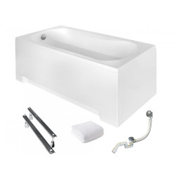 BESCO Wanna 140x70 Aria z białą obudową + Syfon