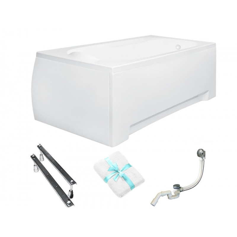 BESCO Wanna 140x70 Bona z białą obudową + Syfon