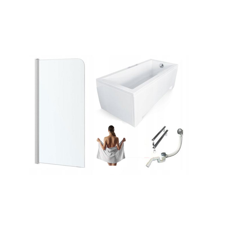 Luksusowa Wanna Akrylowa BESCO Modern 170x70 z Parawanem