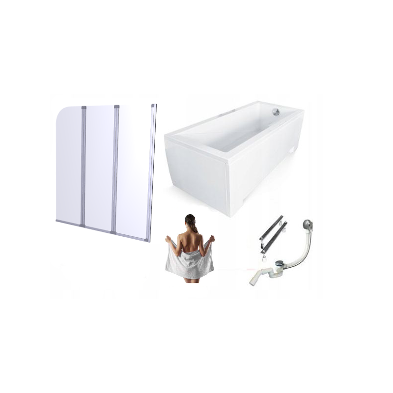 Nowoczesna Wanna Besco 170x70 z Parawanem - Styl i Wygoda w Twojej Łazience!