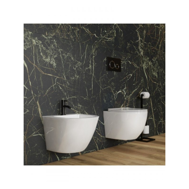 Zestaw WC i Bidet Sinto LAVITA Premium – Wisząca Miska Bezkrawędziowa, Spłukiwanie Wirowe, Bidet Wiszący, Nowoczesne Wzornictwo