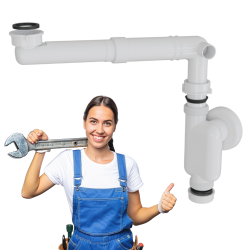 Syfon Umywalkowy Premium 2w1 – Regulowany, Oszczędza Przestrzeń!