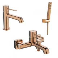 Laveo Pola bateria wannowa ścienna czarna