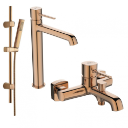 Laveo Pola bateria wannowa ścienna czarna