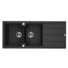 Laveo Canaria zlewozmywak granitowy czarne 500x116 2-komorowy
