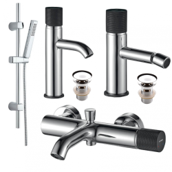 Kuchinox Peros bateria wannowa ścienna chrom/czarna