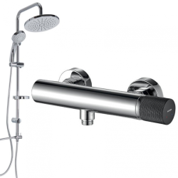 Kuchinox Peros bateria natryskowa ścienna chrom/czarna