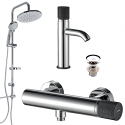 Kuchinox Peros bateria natryskowa ścienna chrom/czarna