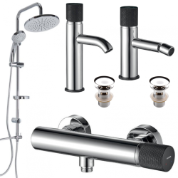 Kuchinox Peros bateria natryskowa ścienna chrom/czarna