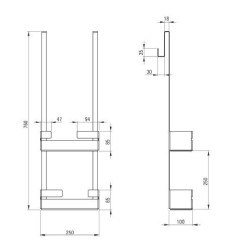 Deante półka prysznicowa Mokko C 250x100