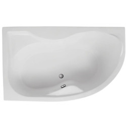 Polimat Wanna asymetryczna Dora 170x110 Lewa z białą Obudową, Syfonem i Nóżkami