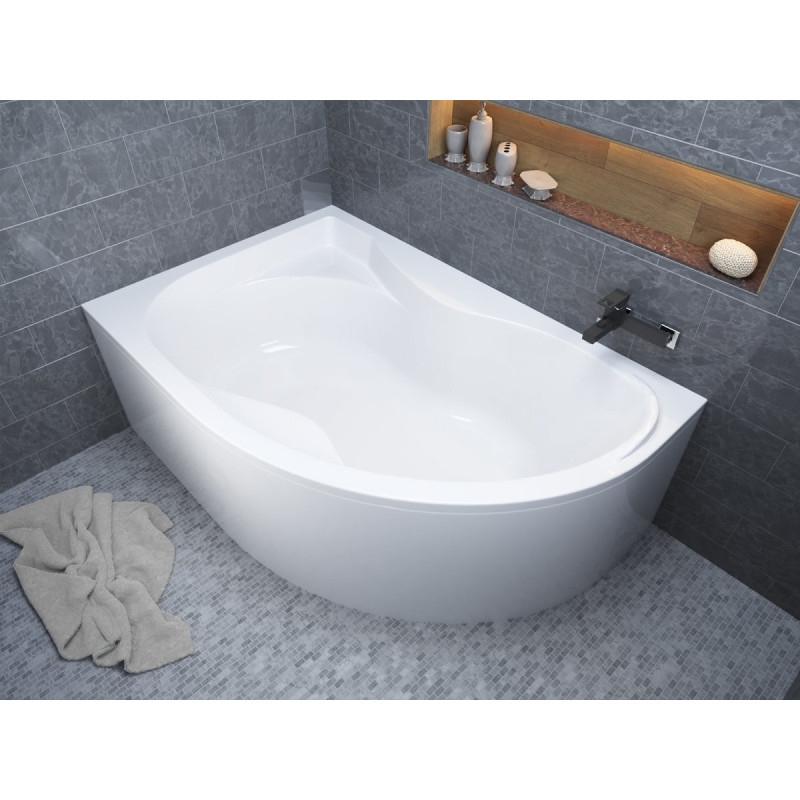 Polimat Wanna asymetryczna Dora 170x110 Lewa z Syfonem i Nóżkami