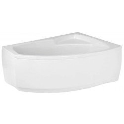 Polimat Wanna asymetryczna Frida 150x90 Prawa z białą Obudową, Syfonem i Nóżkami
